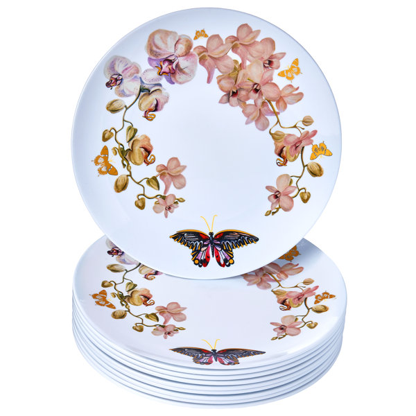 Silver Spoons Decorative Plastic Plates 10 Dinner Plates Fluttering